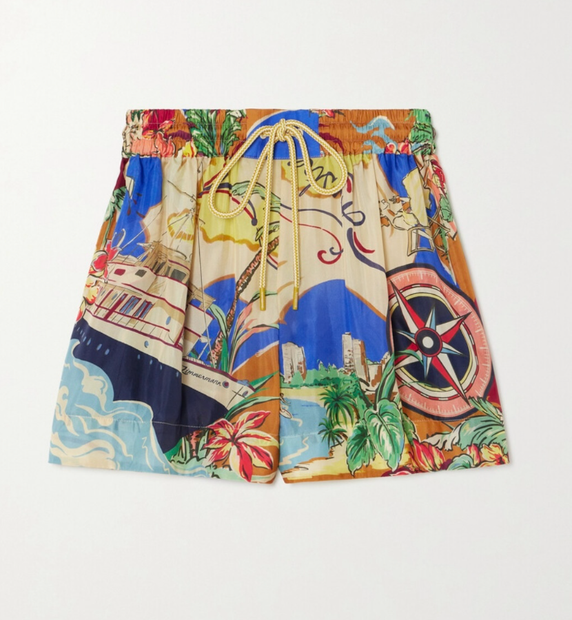 Zimmermann Alight shorts and shirt set - natural map print