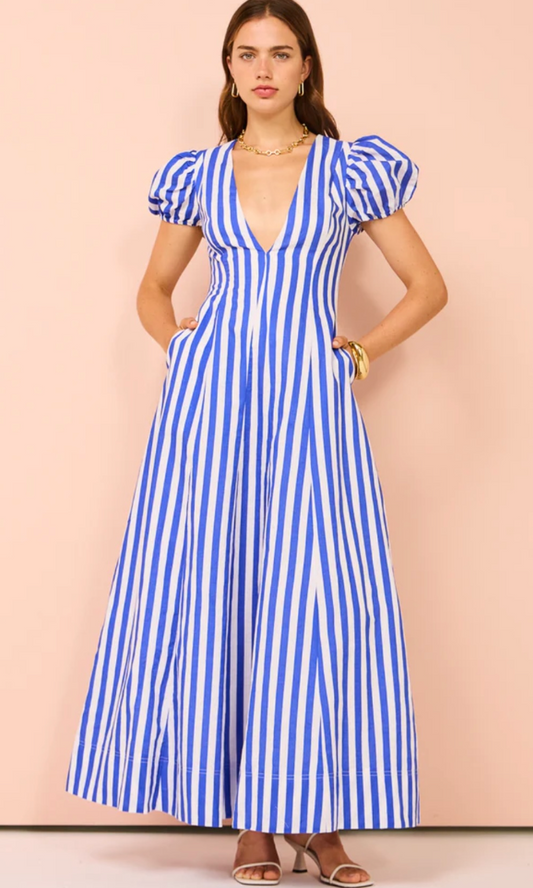 By Nicola S/S Wavy Maxi Dress In Stripe