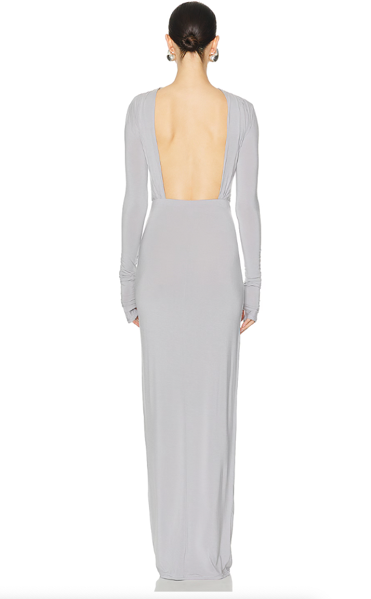 Helsa Jersey Backless Maxi Dress