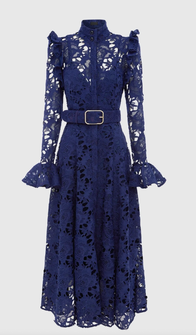 Leo Lin Aliyah Lace Butterfly Sleeve Midi Dress