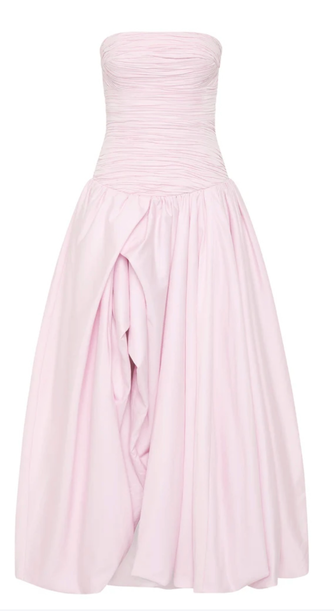 Aje Violette bubble hem maxi baby pink