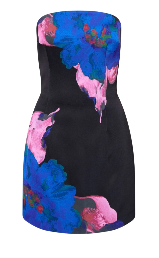 Rebecca Vallance Acid Bloom strapless mini dress