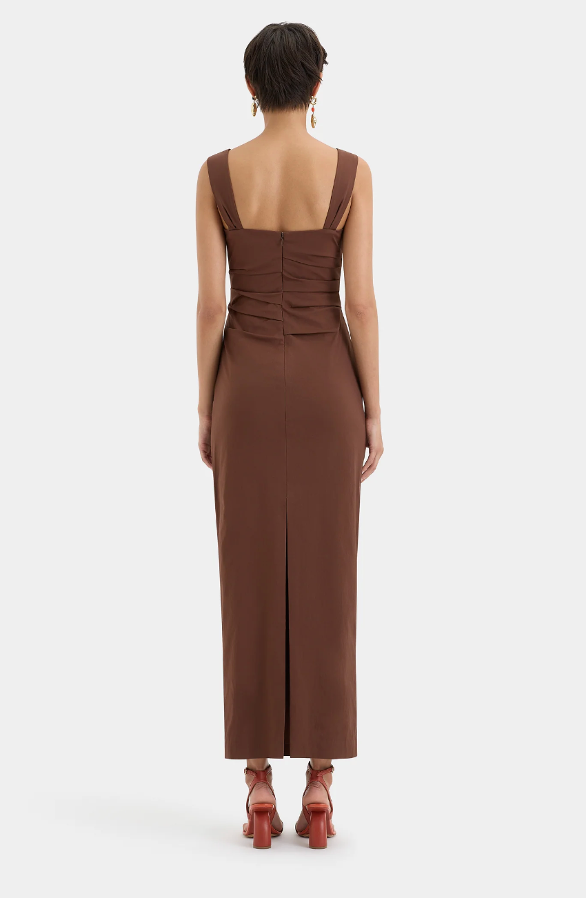 Sir The Label Dahlia Balconette Gown Chocolate