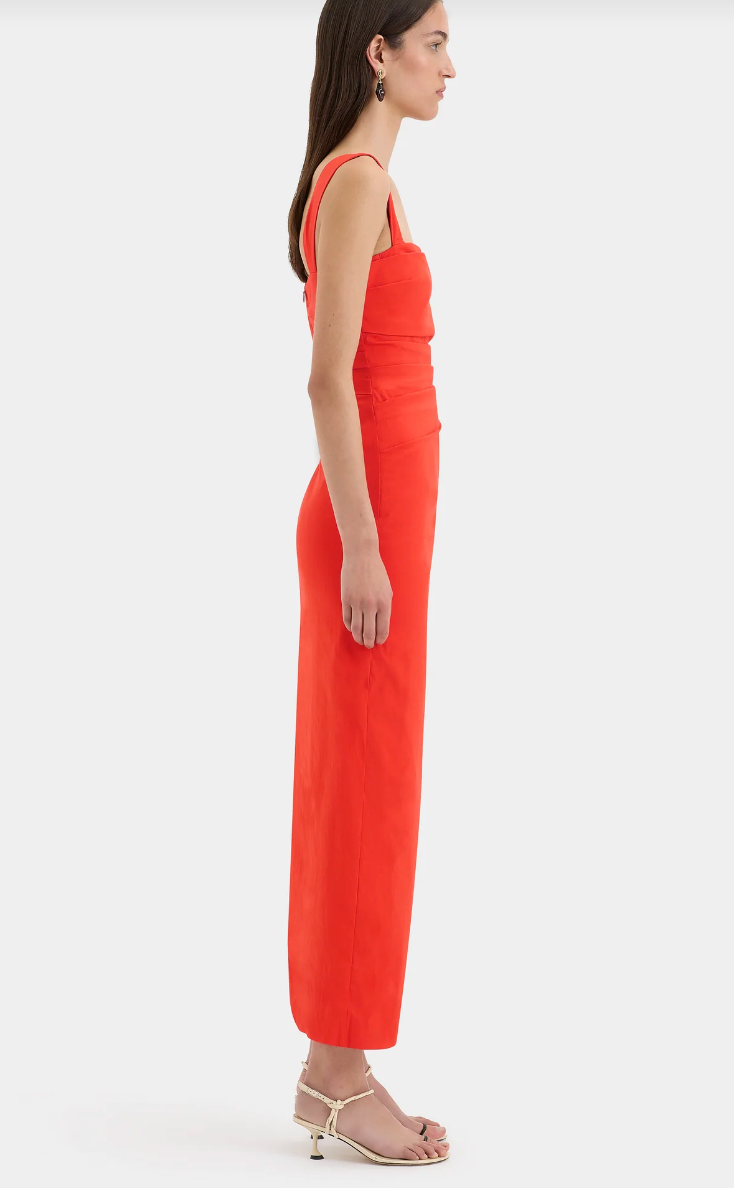 Sir The Label Dahlia Balconette Gown Tangerine